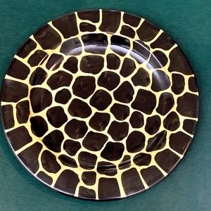 1996 Vintage Laurie Gates Safari Animal Print Giraffe Salad Plate
